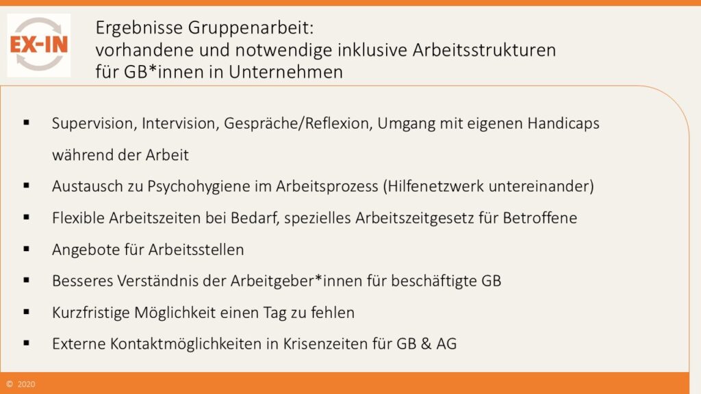 16. Ergebnisse der Gruppenarbeit_Welche inklusiven Strukturen brauchen GB