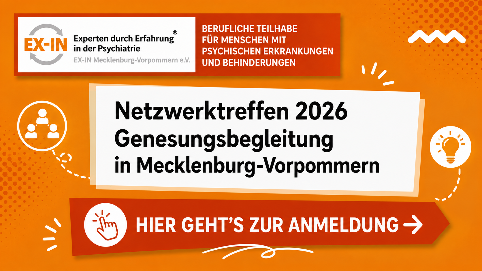 Mehr über den Artikel erfahren Jetzt anmelden für das Netzwerktreffen Genesungsbegleitung 2026!