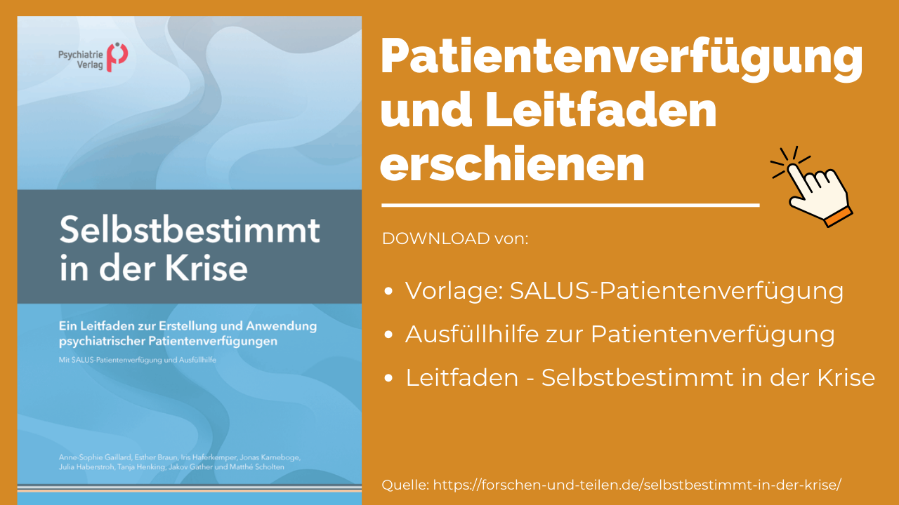 Mehr über den Artikel erfahren SALUS-Patientenverfügung und Leitfaden erschienen